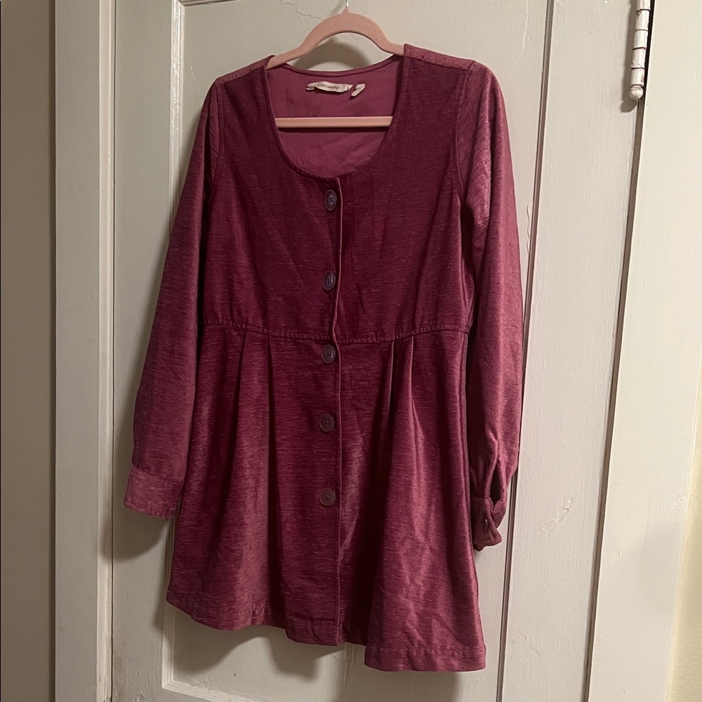 Soft Surroundings Rose Velvet Button-Up Jacket